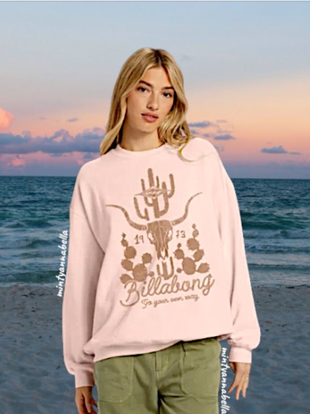 Billabong Ride In Oversized Crewneck